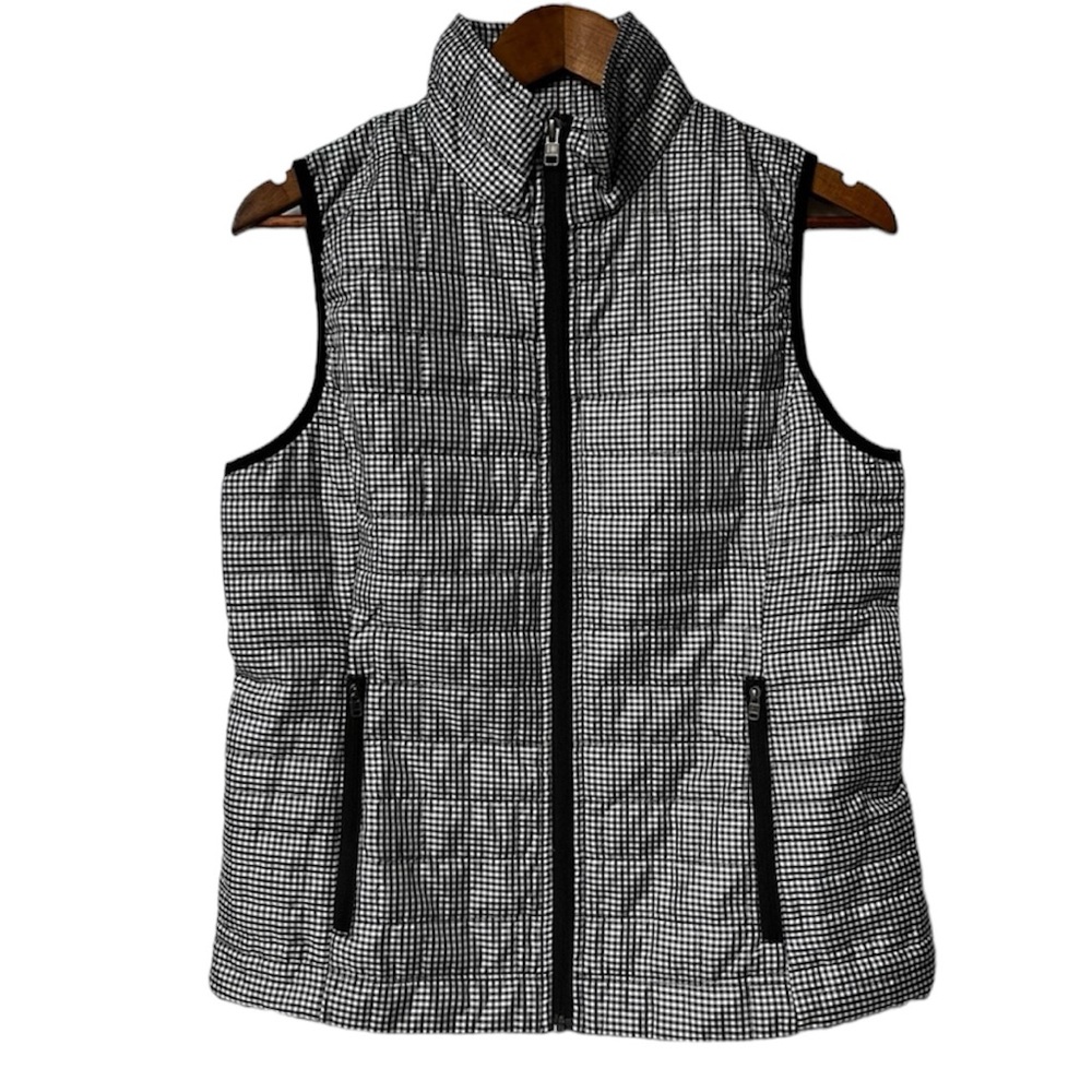 NWOT Lizzie Driver Quilted Black/White Checkered Golf Vest
